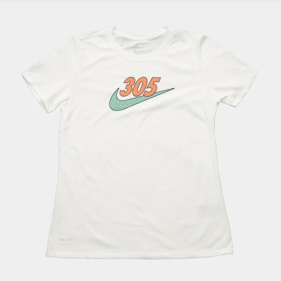 Nike Tops - NEW Nike 305 Miami Swoosh White Tee T-Shirt